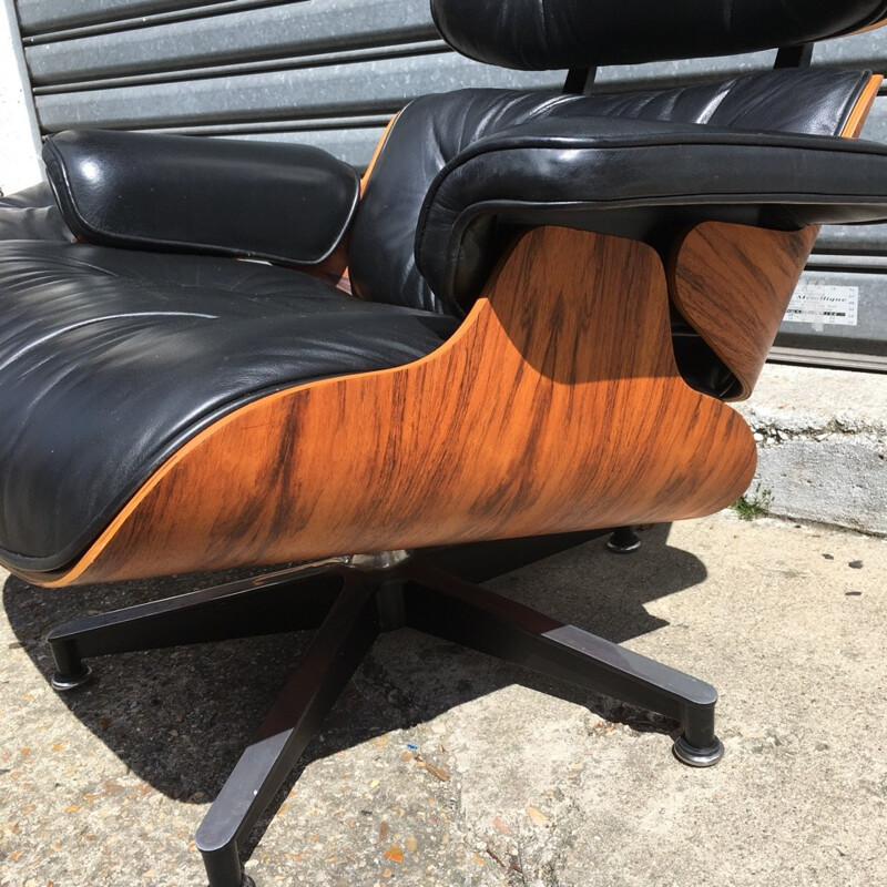 Fauteuil vintage "lounge chair" par Eames pour Herman Miller - 1980