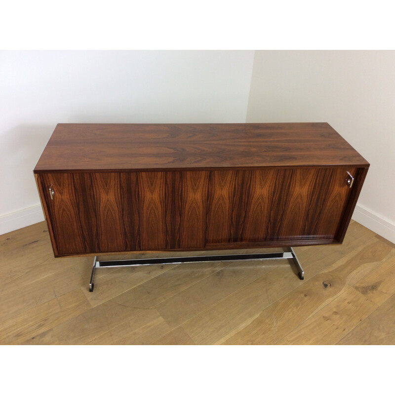 Vintage rosewood and chrome sideboard for Merrow Associates - 1970s