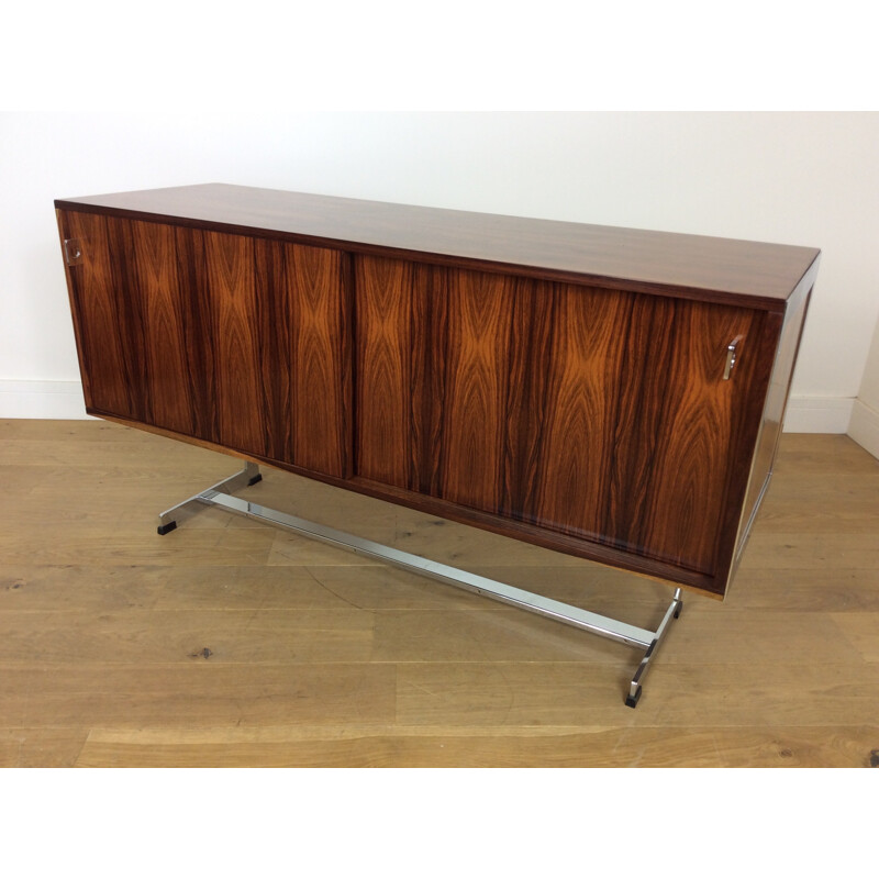 Vintage rosewood and chrome sideboard for Merrow Associates - 1970s