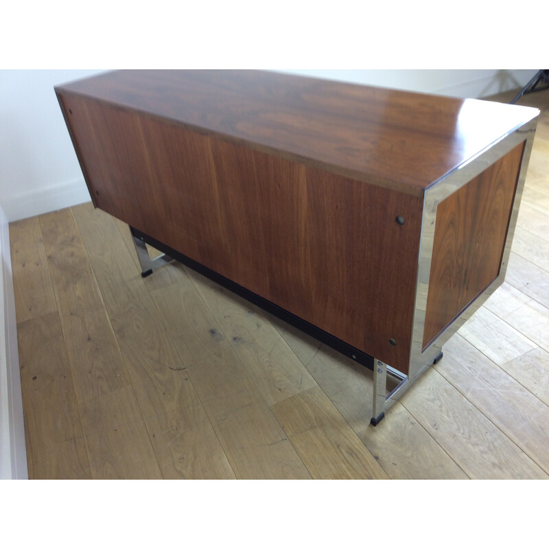 Vintage rosewood and chrome sideboard for Merrow Associates - 1970s