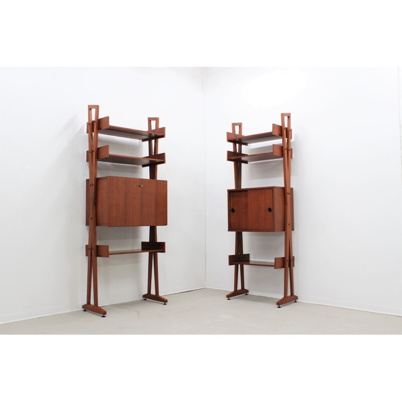 Set of 2 vintage Teak Wall Units - 1950s