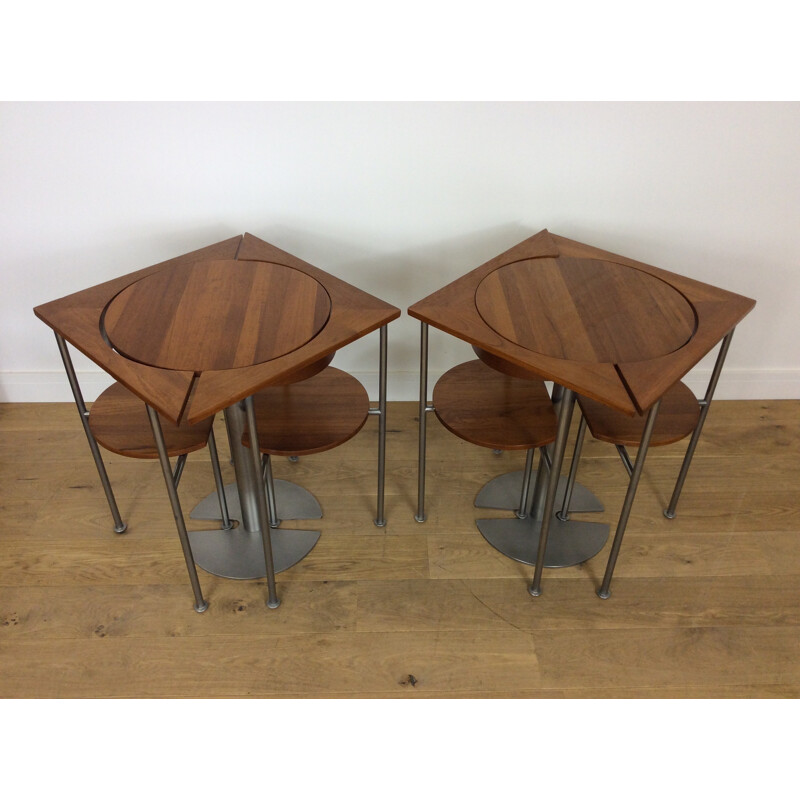 Vintage dining set table and 2 chairs 1960