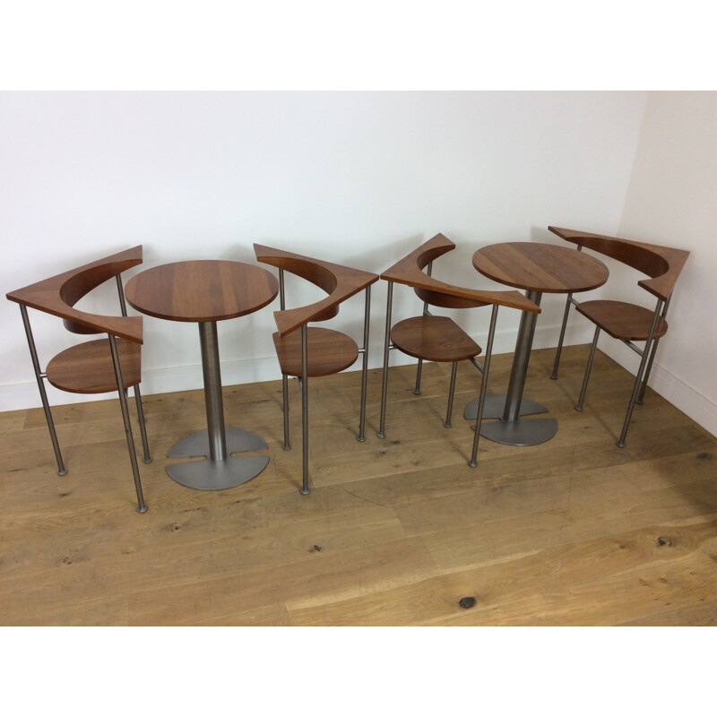 Vintage dining set table and 2 chairs 1960