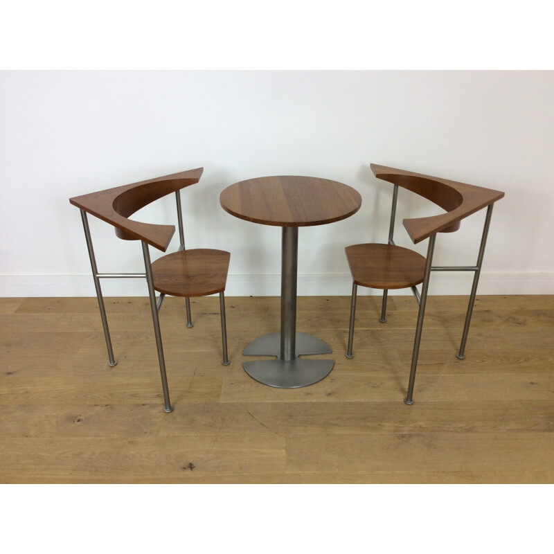 Vintage dining set table and 2 chairs 1960