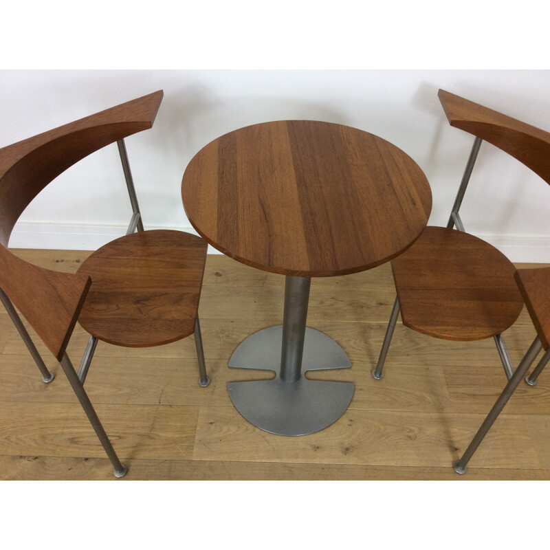 Vintage dining set table and 2 chairs 1960