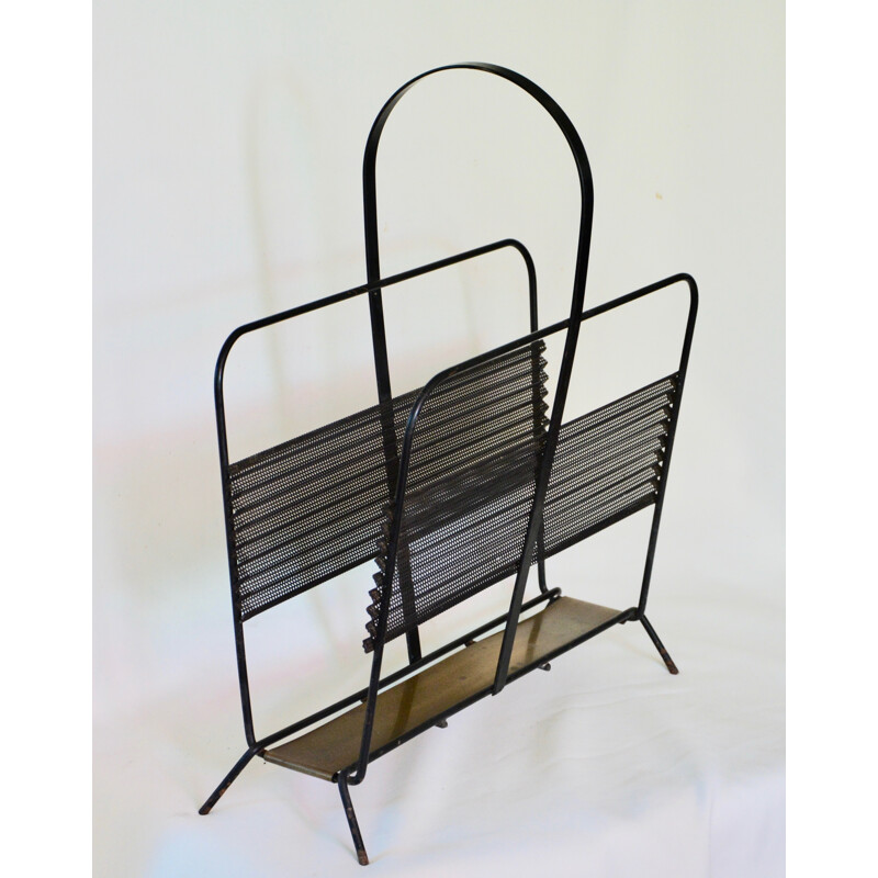 Vintage metal magazine rack by Mathieu Matégot, 1950