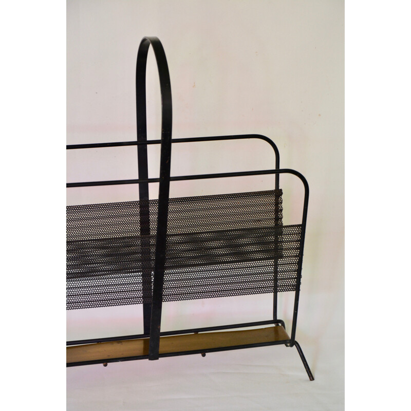 Vintage metal magazine rack by Mathieu Matégot, 1950