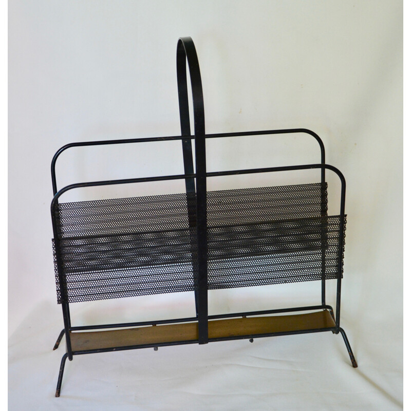 Vintage metal magazine rack by Mathieu Matégot, 1950