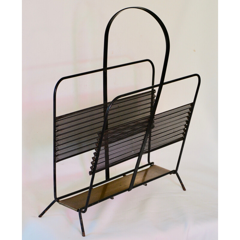 Vintage metal magazine rack by Mathieu Matégot, 1950