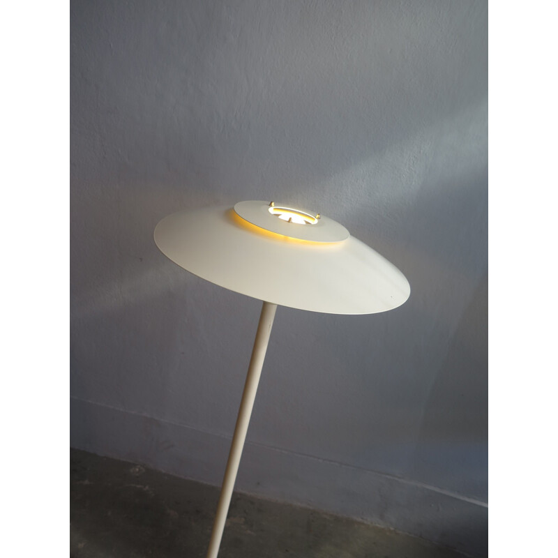 Vintage Danish layered white metal floor lamp - 1950s