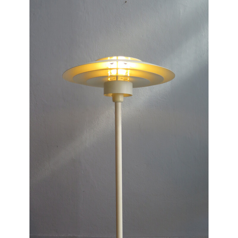 Vintage Danish layered white metal floor lamp - 1950s