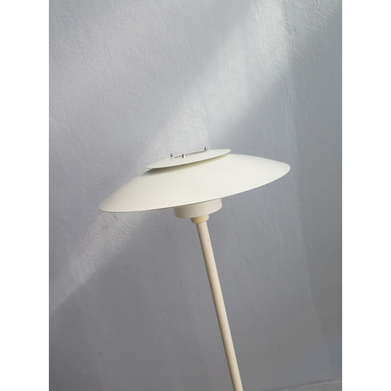 Vintage Danish layered white metal floor lamp - 1950s