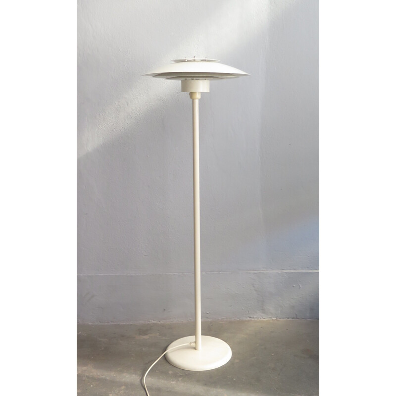 Vintage Danish layered white metal floor lamp - 1950s