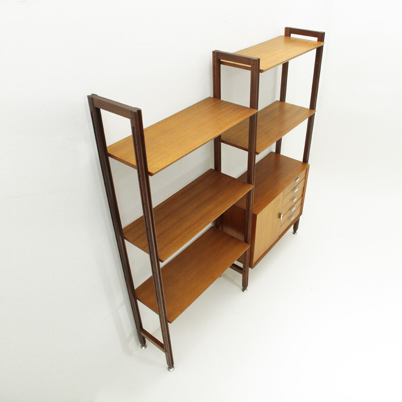 Vintage Wall Unit with aluminium details by Faram - 1960s