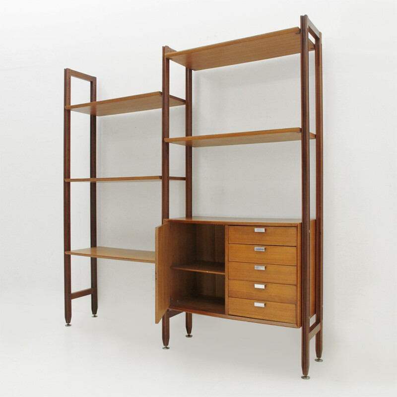 Vintage Wall Unit with aluminium details by Faram - 1960s