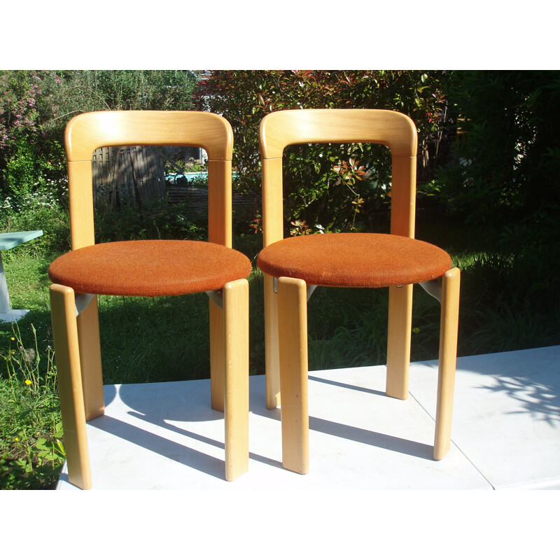 Set of 2 Vintage chairs by Bruno Rey - 1970s