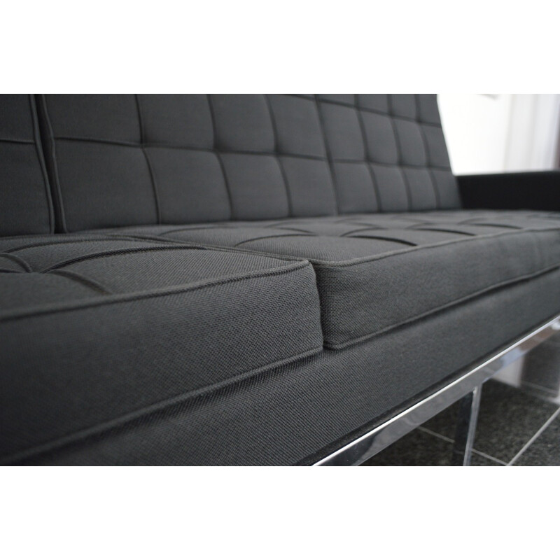 Vintage Black Sofa by Florence Knoll  Model 67A - 1950s