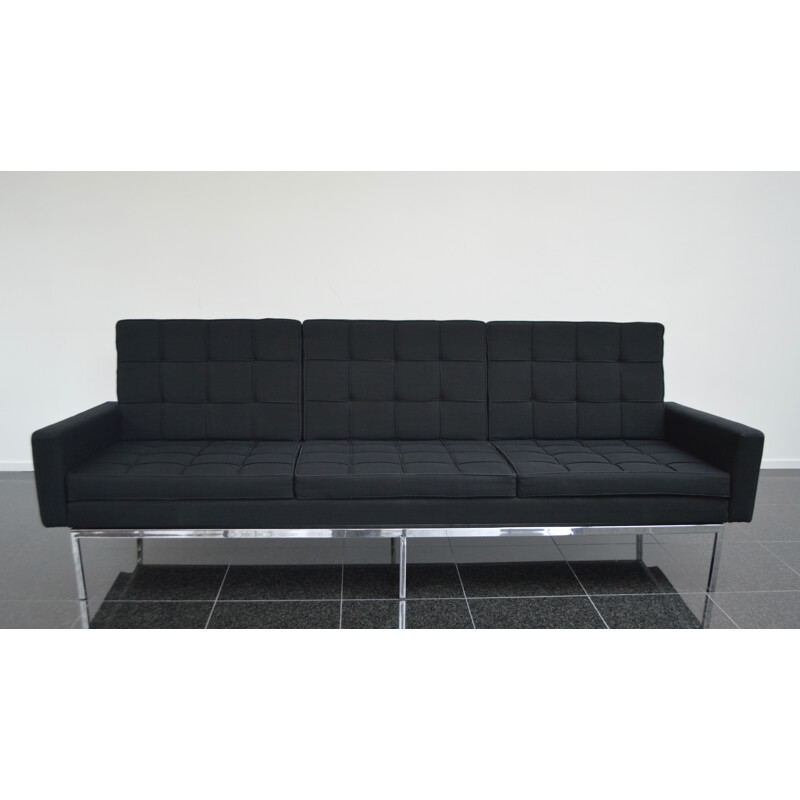 Vintage Black Sofa by Florence Knoll  Model 67A - 1950s