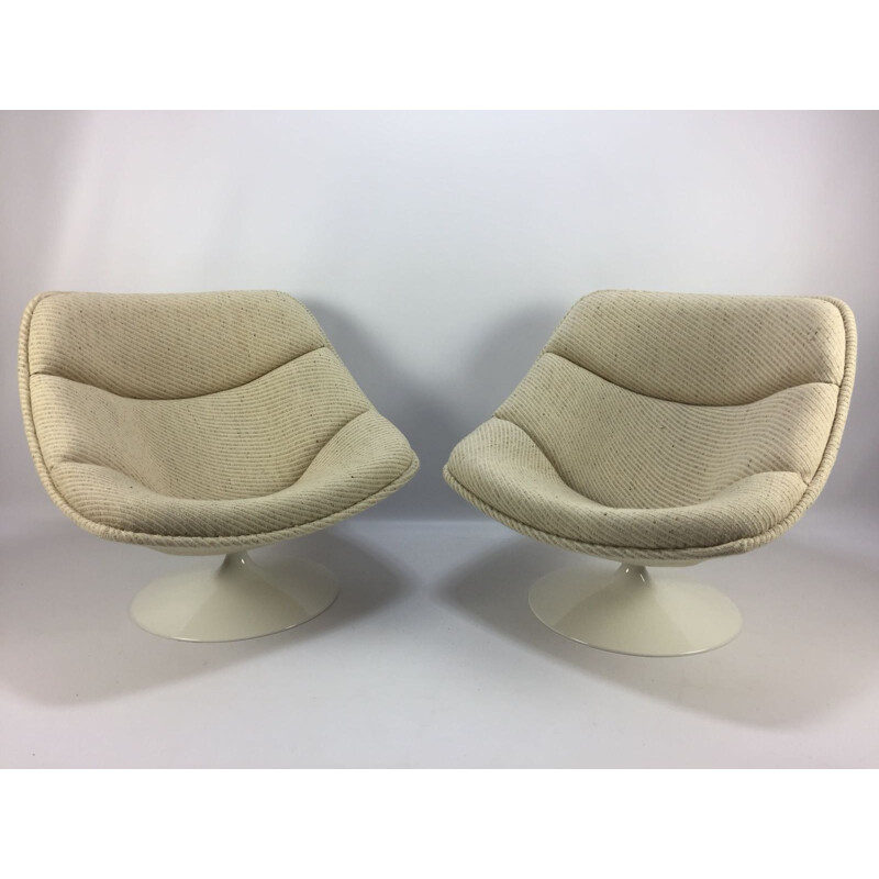 Dutch F558 Oyster Vintage Lounge Chair by Pierre Paulin for Artifort - 1960s