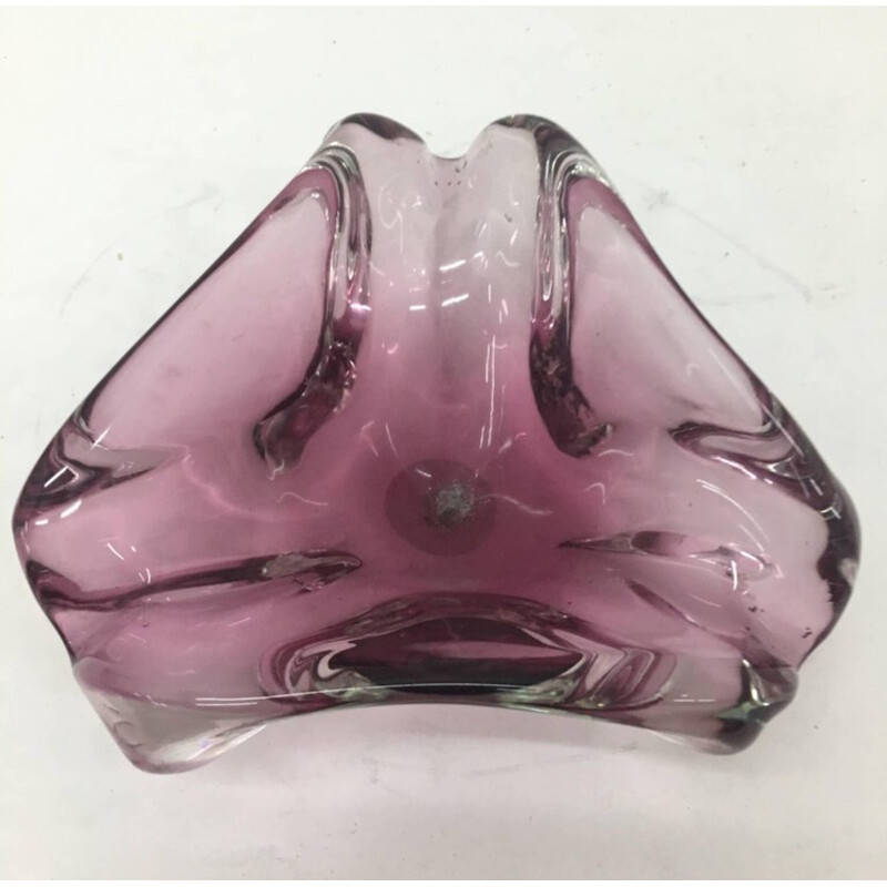 Vintage ashtray in purple murano glass, 1970