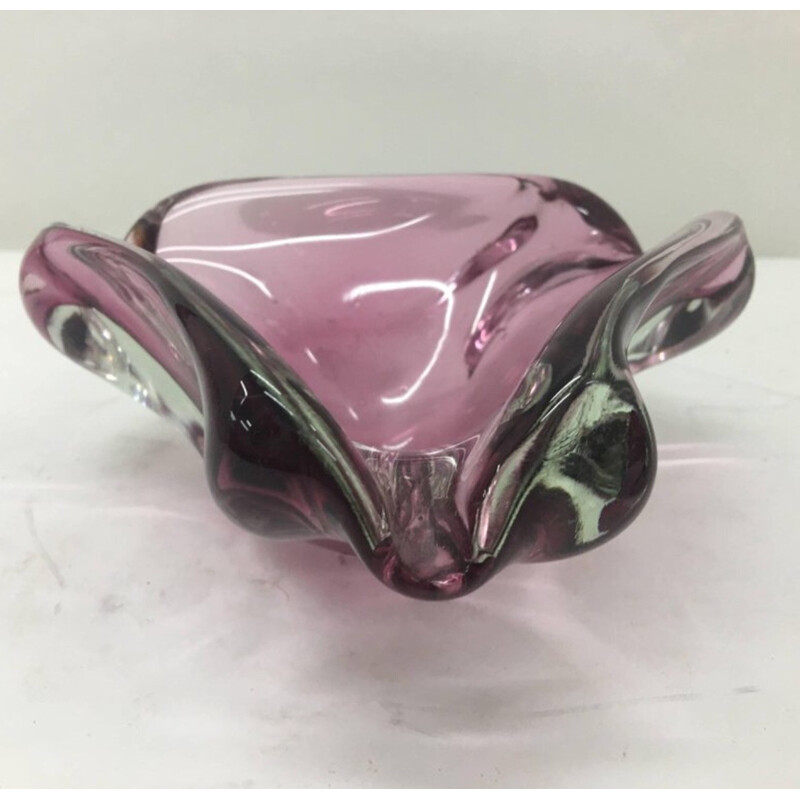 Vintage ashtray in purple murano glass, 1970