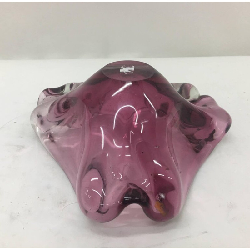 Vintage ashtray in purple murano glass, 1970