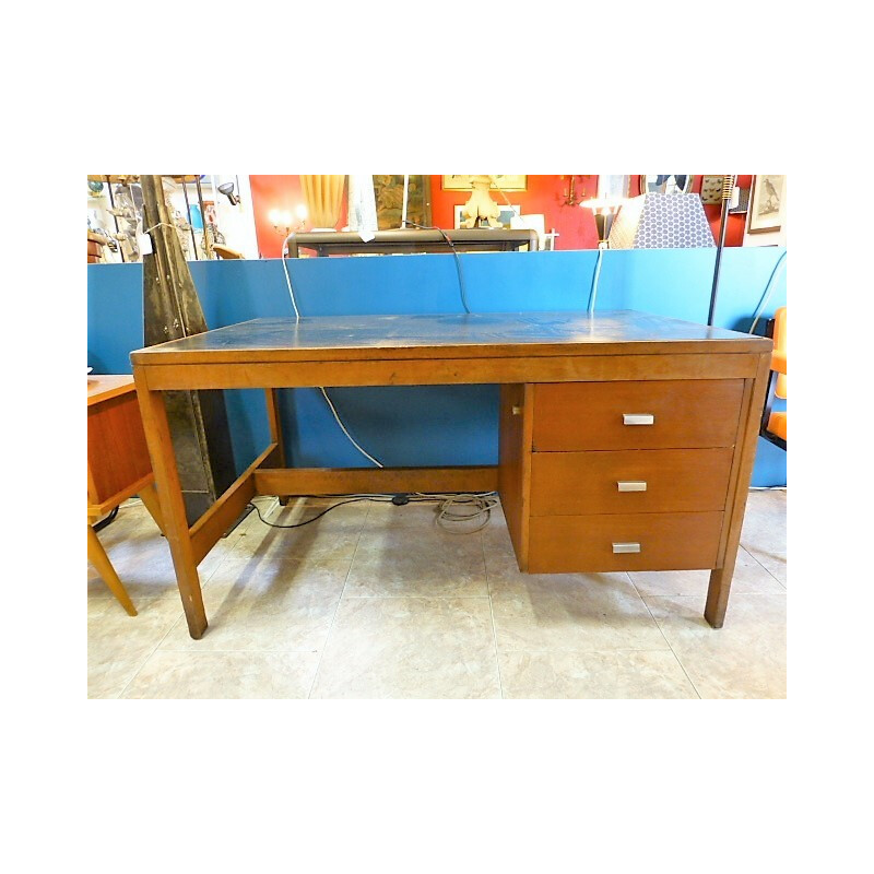 Vintage engeneering desk in wood - 1950s