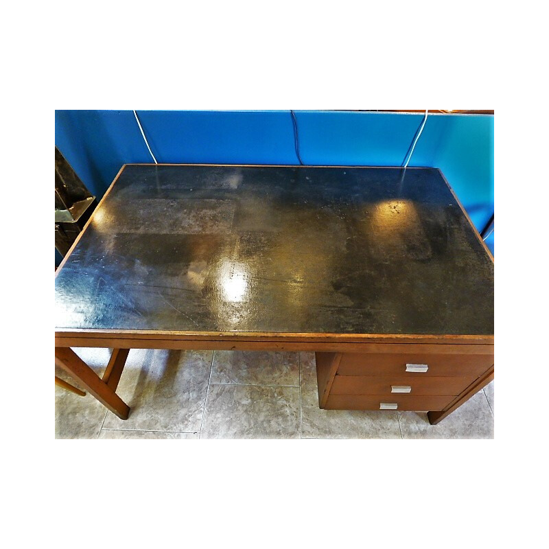 Vintage engeneering desk in wood - 1950s