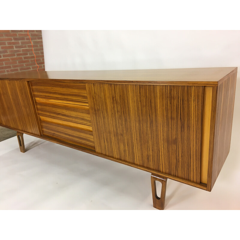 Vintage Modernist Zebra Rosewood Sideboard - 1950s