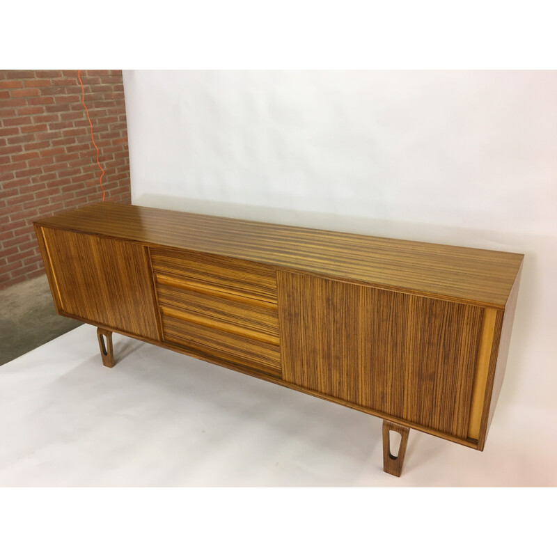 Vintage Modernist Zebra Rosewood Sideboard - 1950s