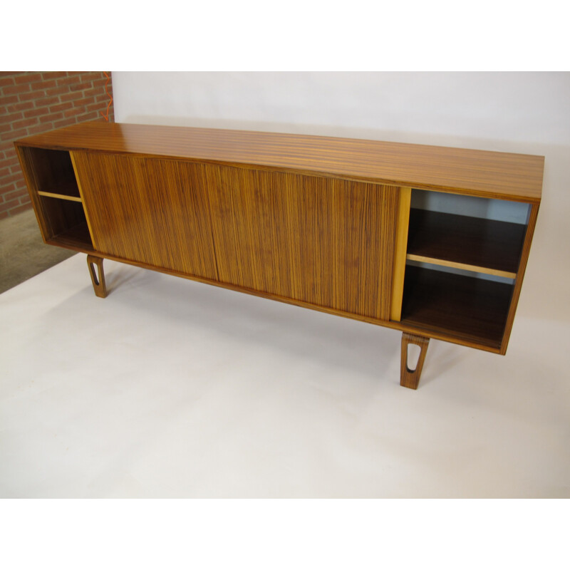 Vintage Modernist Zebra Rosewood Sideboard - 1950s