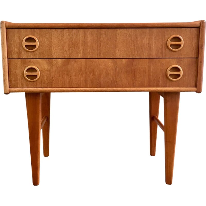 Vintage teak chest of 2 dawers, Sweden - 1960s