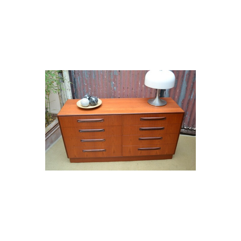 Scandinavian style double chest of drawers in teak, Victor B. WILKINS - 1970s