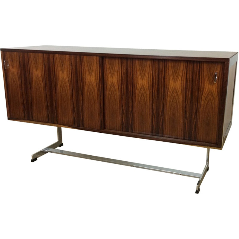 Vintage rosewood and chrome sideboard for Merrow Associates - 1970s