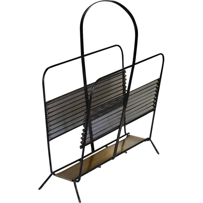 Vintage metal magazine rack by Mathieu Matégot, 1950