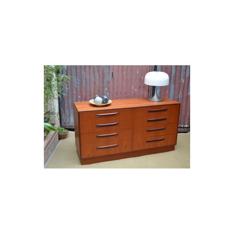 Scandinavian style double chest of drawers in teak, Victor B. WILKINS - 1970s