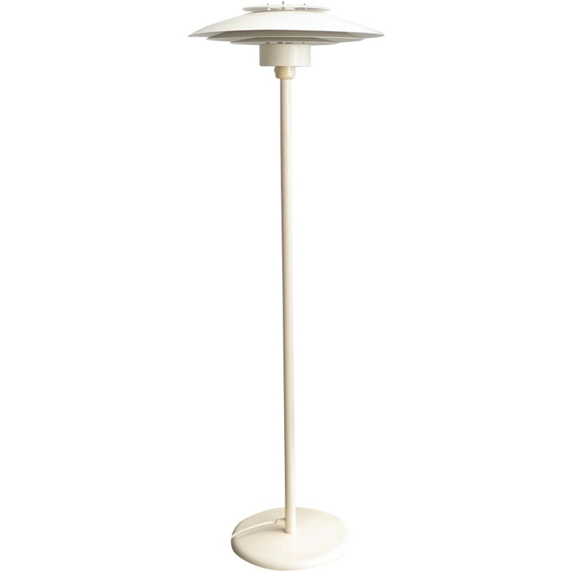 Vintage Danish layered white metal floor lamp - 1950s