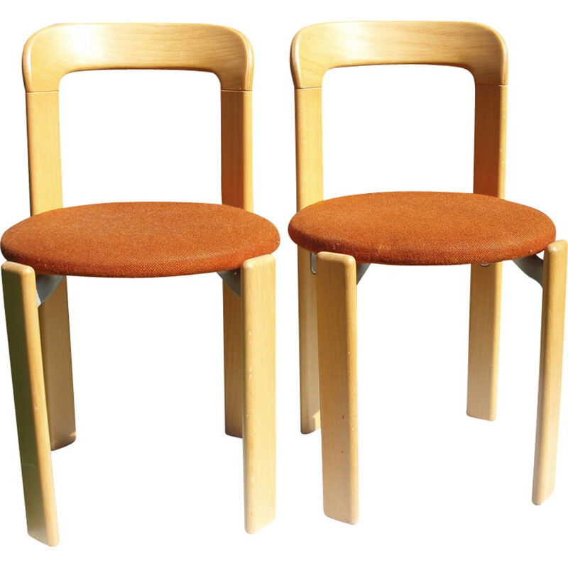 Suite de 2 chaises vintage par Bruno Rey - 1970