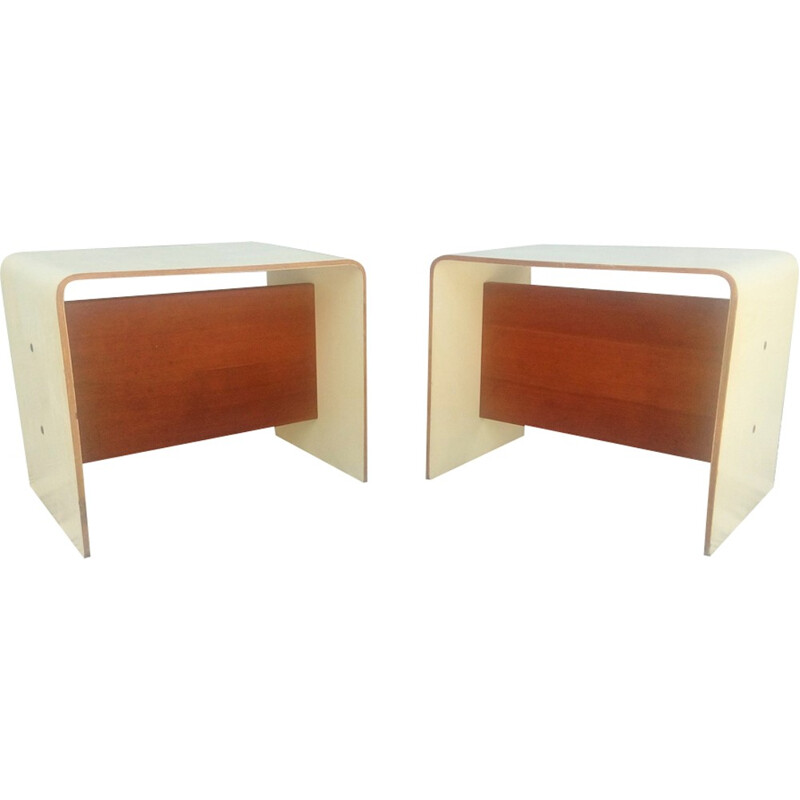 Set of 2 french vintage bedside tables by Guariche for Negroni - 1960s
