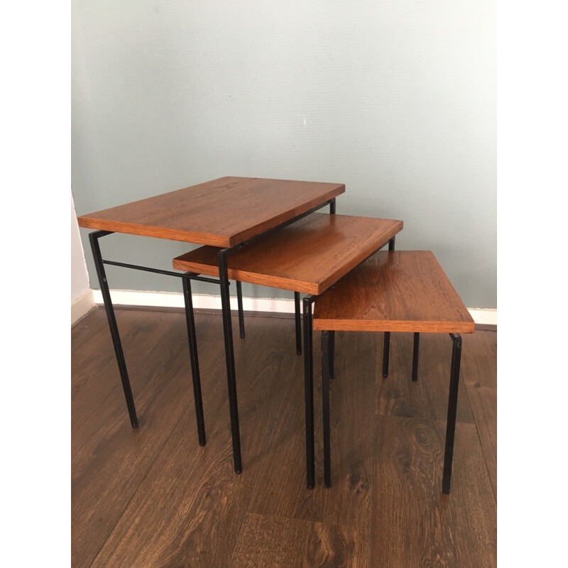 Vintage Nesting Tables with Teak Tops - 1960s