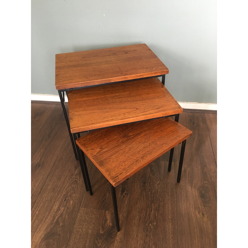 Vintage Nesting Tables with Teak Tops - 1960s