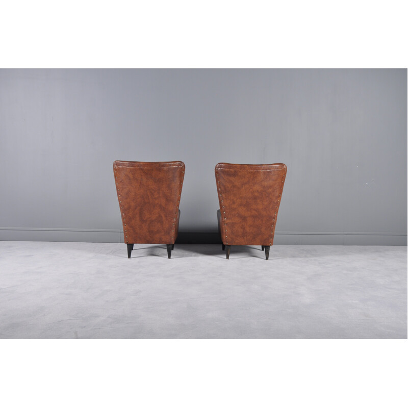 Suite de 2 Fauteuils lounge vintage Italiens - 1950