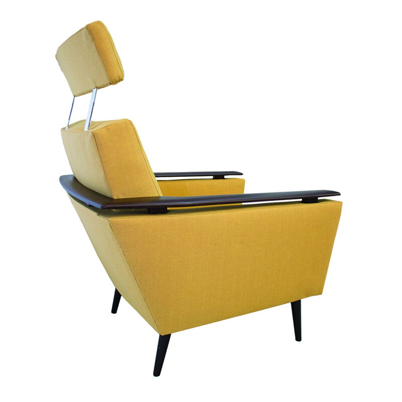 Vintage Scandinavian yellow armchair - 1960s