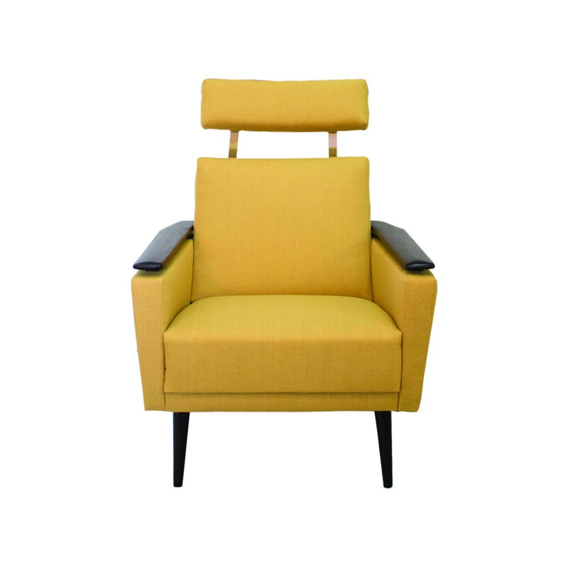 Vintage Scandinavian yellow armchair - 1960s