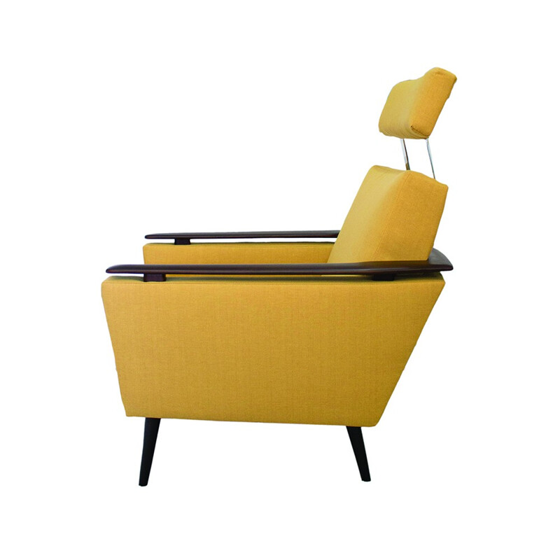 Fauteuil vintage scandinave jaune - 1960