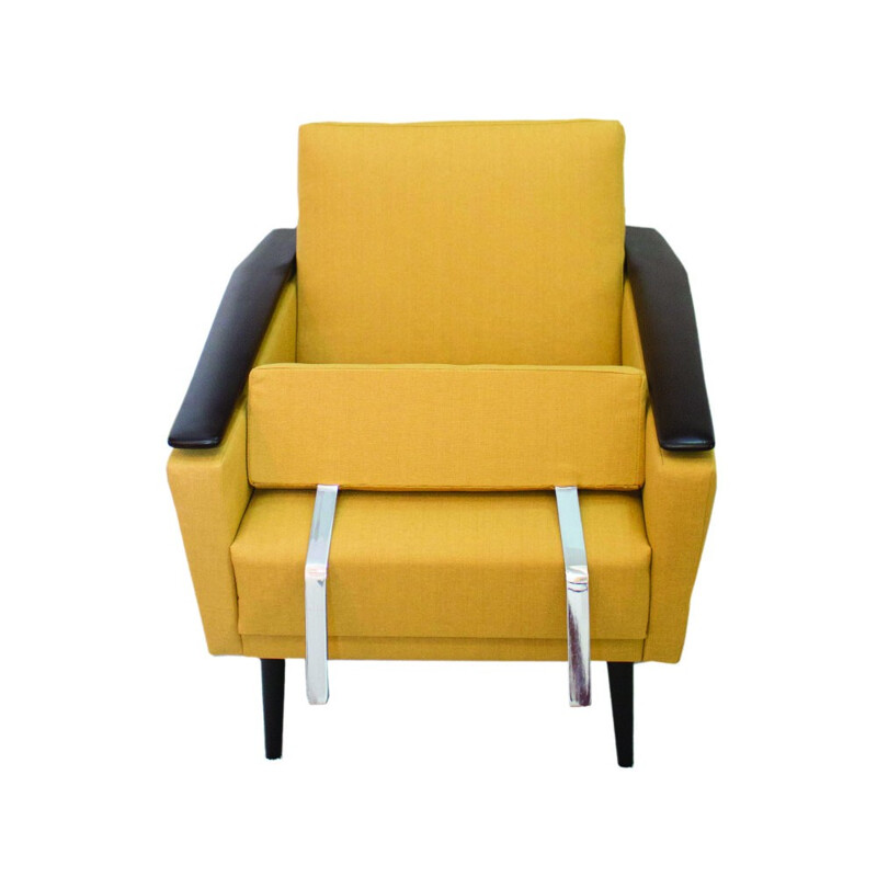 Vintage Scandinavian yellow armchair - 1960s