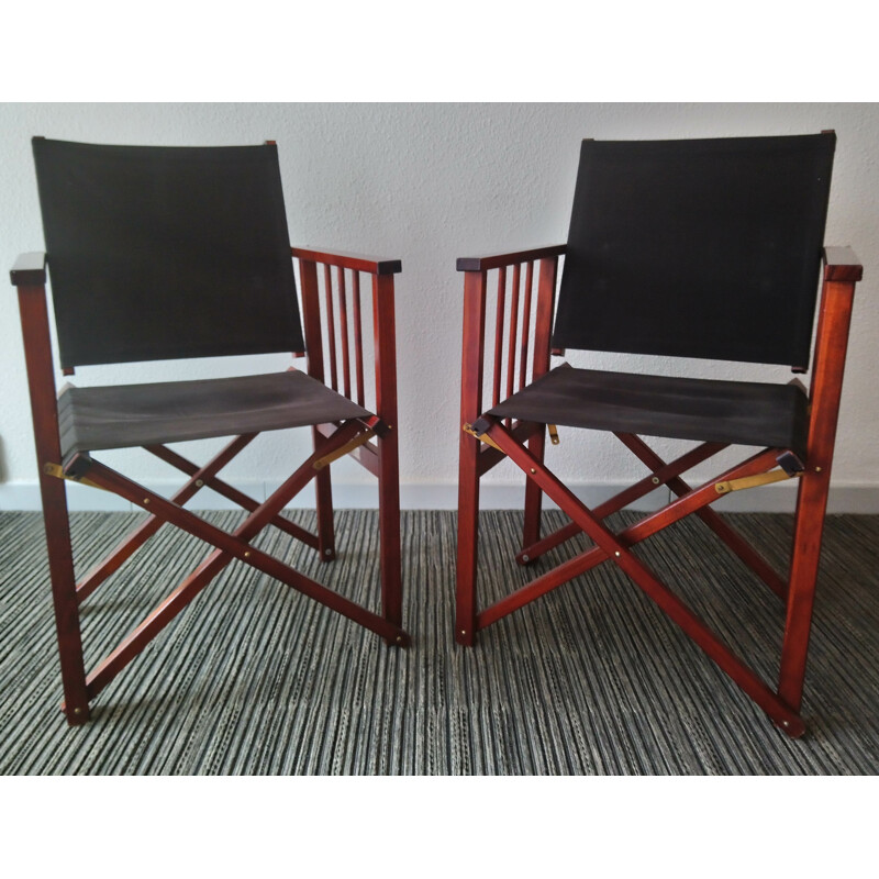 Pair of vintage folding armchairs for Hyllinge Mobler - 1970s