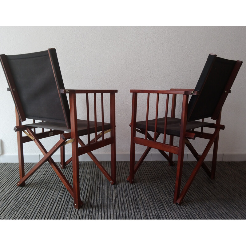 Pair of vintage folding armchairs for Hyllinge Mobler - 1970s