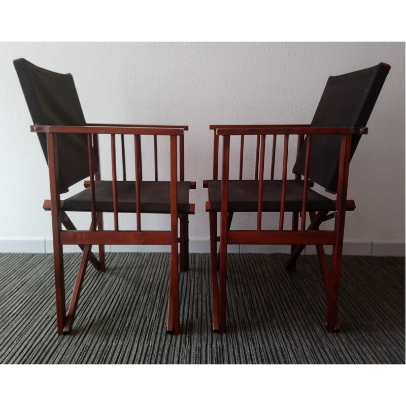 Pair of vintage folding armchairs for Hyllinge Mobler - 1970s