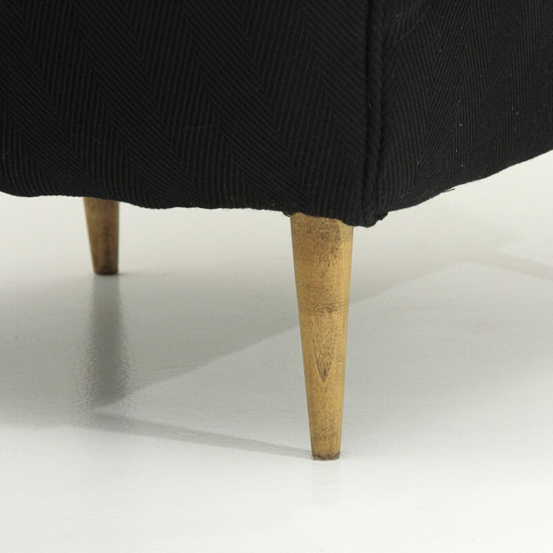 Suite de 2 fauteuils vintage noirs italiens - 1950